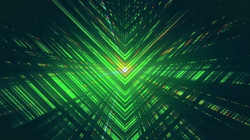 VJ Green Glowing Geometric Pattern