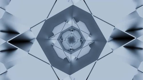 Abstract kaleidoscopic pattern with fractal spinning shapes