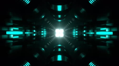 Turquoise Fantastic Tunnel To The Unknown Background Vj Loop In 4K