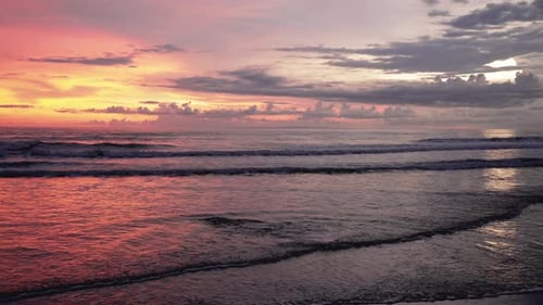 Summer Nature and Landscape of Sunset Sky At Sea Beach And Ocean Water of Bank