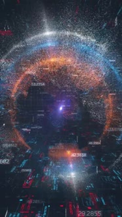 Futuristic Global Data Network Sphere Animation