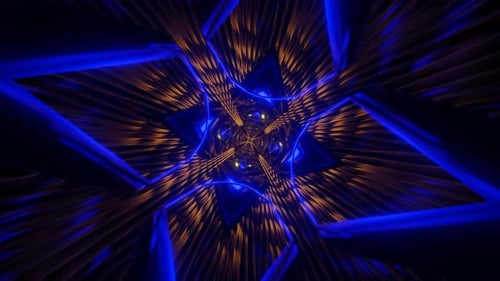 Dynamic Abstract Neon Light Tunnel Background