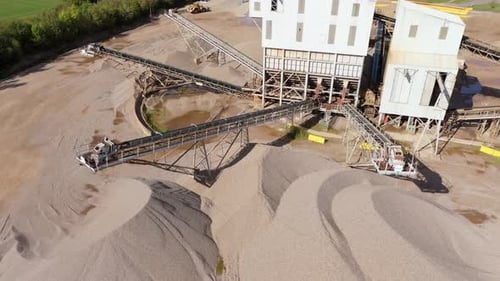 Aerial View of an Industrial Sand Quarry