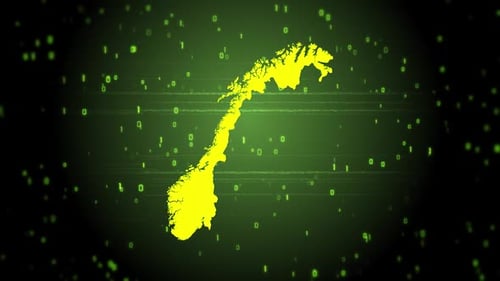 Norway Map Digital Glitch Reveal