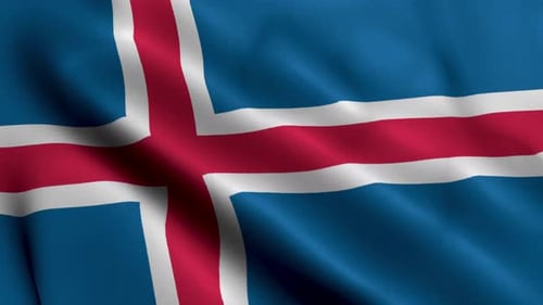 Seamlessly Looping Icelandic Flag Waving