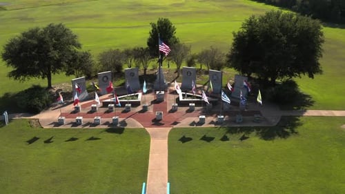 Uss Alabama battleship memorial park graveyard aerial establishing shot mobile Alabama
