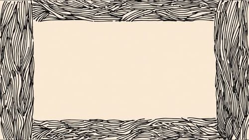 Intricate handdrawn borders evolving into abstract tree patterns in high definition