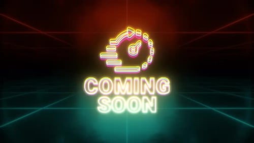 Coming Soon Icon Retro Background
