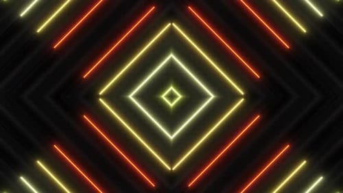 Vibrant Neon Lines Forming Geometric Patterns Loop