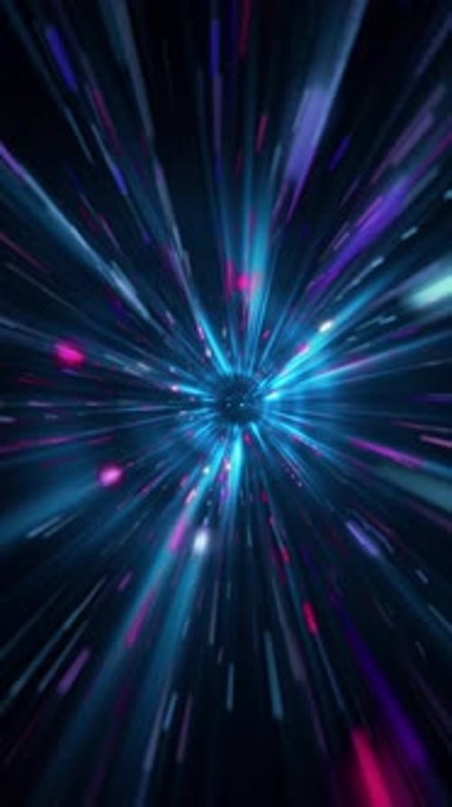 Futuristic Light Streaks Hyperspace Tunnel Background