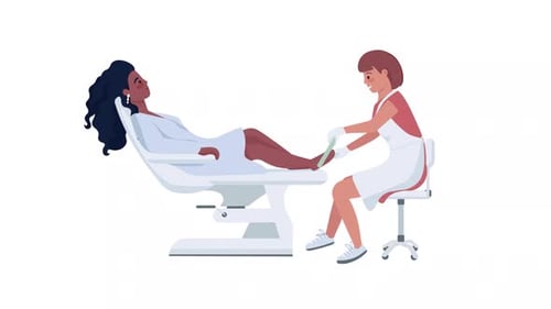Animated Pedicure Session with Client and Technician