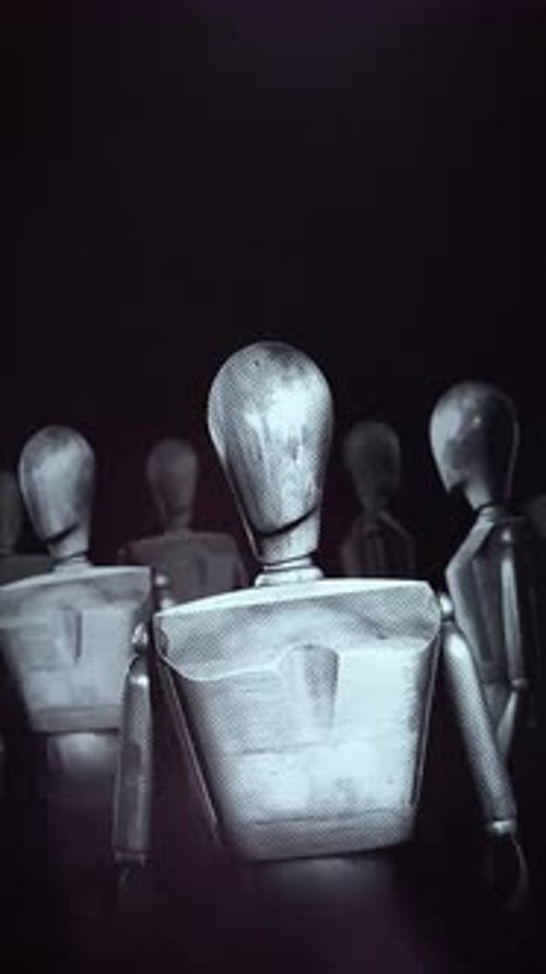 Wooden Mannequins in Dark Artistic Stylized Animation