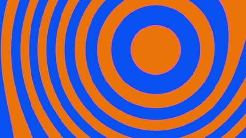 Farben, animierter VJ-Loop-Hintergrund, blaue und orangefarbene Zeichen