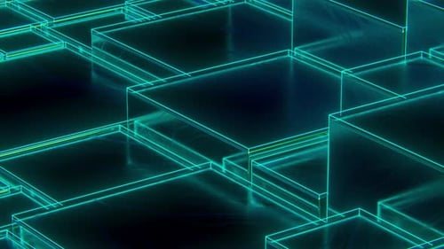 Cyan Abstract Shapes Loop