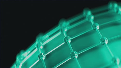 Spheres Grid On Metal Shape