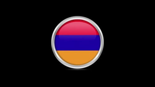 Animated Armenia Flag Glossy Badge Reveal