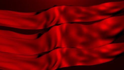 Fundo animado de seta ondulada em tecido líquido vermelho