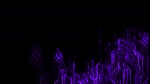 Neon Purple Circuit Board Digital Technology Background Loop