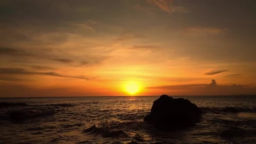 Beautiful Cloudscape Over the Sea Sunset Time Lapse Shot