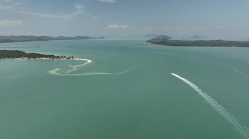 Aerial view of Laem Had Beach in Koh Yao Yai Phang-nga province. amazing sandy beach