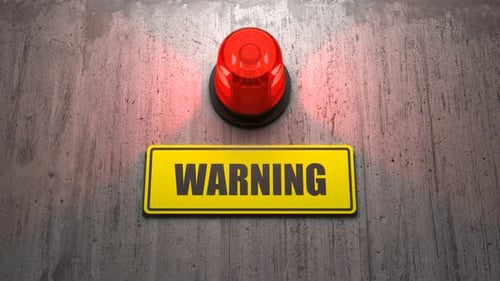 Warning Alert Sign with siren light, Seamless Loop