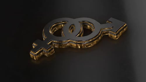 Intersección de símbolos de género en 3D