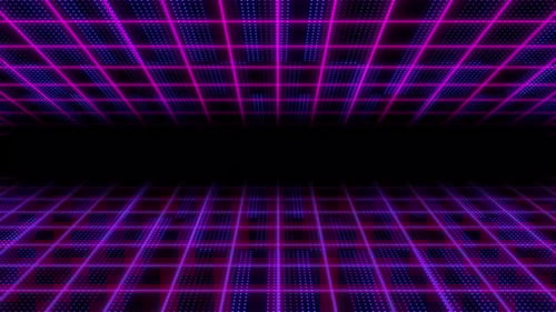 Dynamic retro background. 80s, 90s Retro futurism, Retro cyber grid. sci-fi wireframe grid