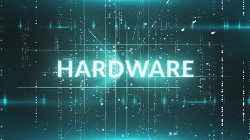 Futuristic Digital Grid Hardware Text Reveal Animation