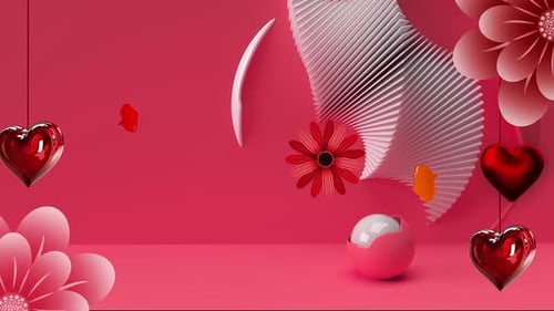 Valentines Day Red Background Loop