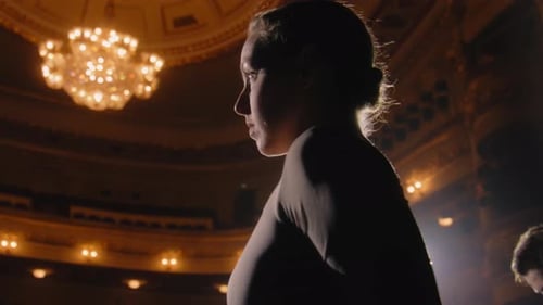 Beautiful Ballerina Practices Before Start a Show