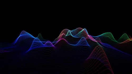 Modern geometric background with moving digital lines