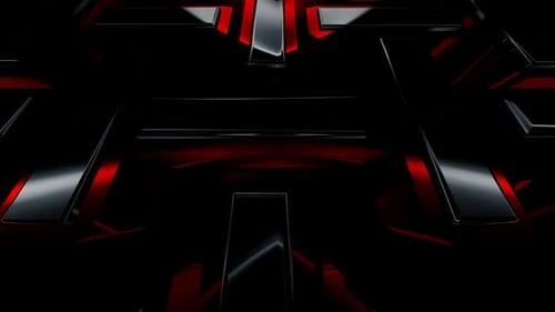 Futuristic Abstract Geometric Black and Red Background Loop
