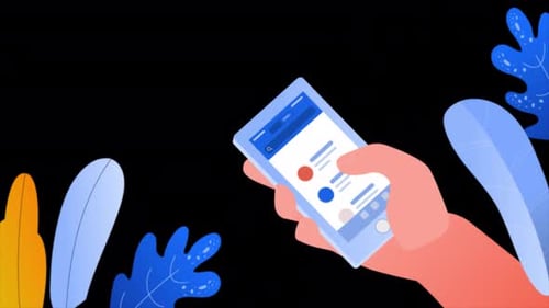 Mobile Hand Gestures Swip Display Alpha Channel 4K