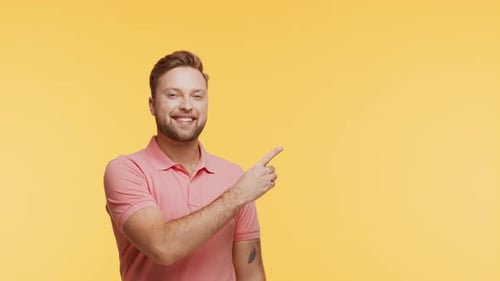 Expressive Young Man Over Vibrant Background Studio Portrait of Handsome Person