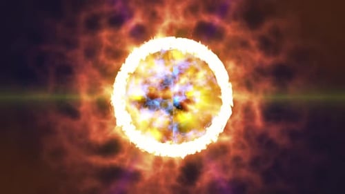 Abstract Fiery Glowing Orb Energy Loop Background