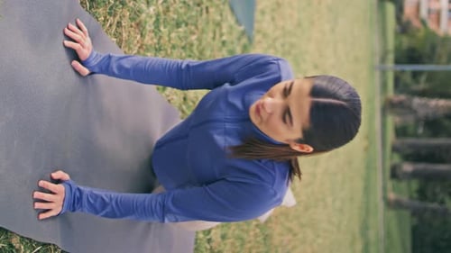 Athletic Ladies Push Up Exercises at Park Vertical Women Training Arms Muscles