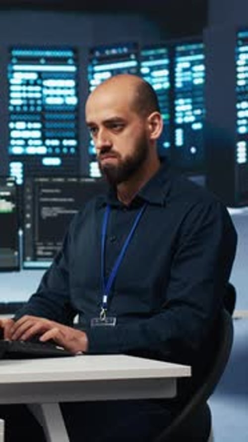 Vertical Video IT Programmer Safeguarding Supercomputers Against Unauthorized Access