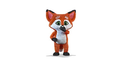 Fox Send Kuss an dich auf weißem Hintergrund