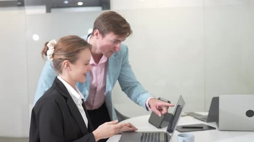 Meeting, documents and business people in office for report for planning, finance review or analysis