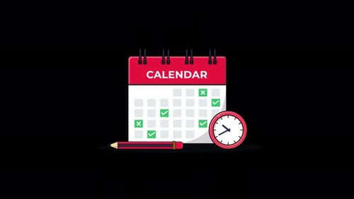 Animated Calendar, Clock, and Pencil for Planning and Scheduling