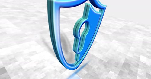 Shield cyber security 3d symbol loop seamless