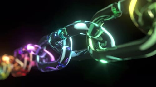 Chaîne en verre coloré en forme de boule brillante capable de se boucler à l'infini