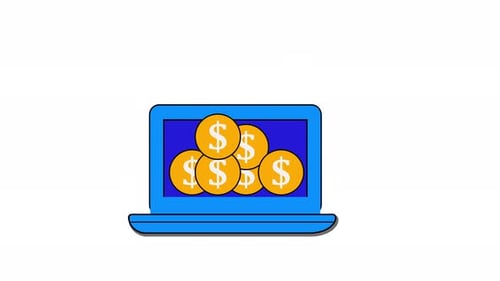 Dollar fällt auf Laptop