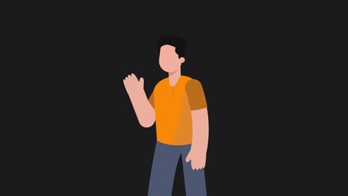 Flat Design Animation of a Waving Person