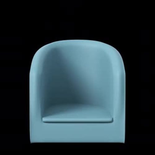 3D Blue Armchair Rotating Product Animation