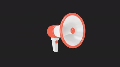 Animated 3D Megaphone Icon for Communication and Announcements