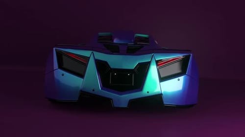 Futuristic Sports Car Animation with Dynamic Glowing Lights
