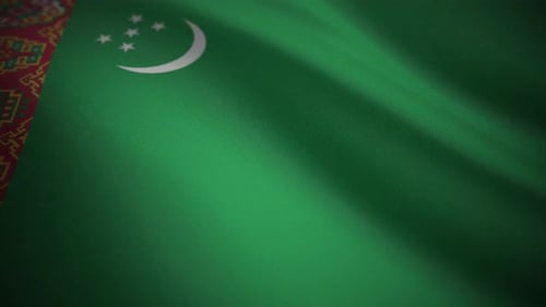 Waving Turkmenistan Flag Motion Background