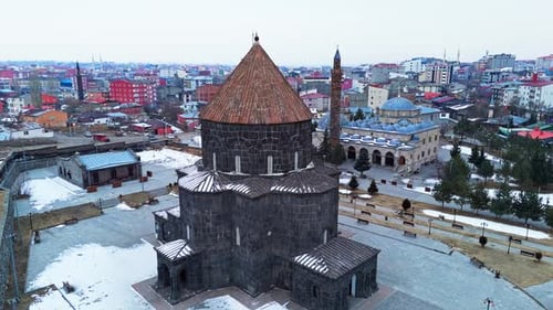 Aerial view Kars Kumbet Mosque