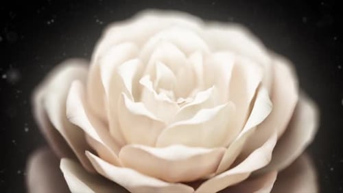 Elegant White Rose Bloom Animation for Romantic Videos